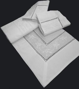 Vieng — drap de lit vintage de collection, point de bois massif, broderie vibrateur - Product Image 2