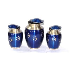 Urnas de cremación para cenizas de mascotas, urnas con estampado de pata azul de diseñador, venta al por mayor - Product Image 6