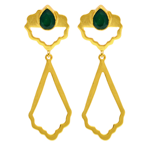 Poire Forme Émeraude Pierre Précieuse Boucle D'oreille En Argent Sterling 925 À La Main Boucle D'oreille Lunette Réglage À La Mode Boucle D'oreille Pour Cadeau De Mariage - Product Image 2