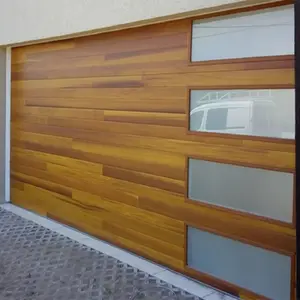 Porta de garagem de vidro seccional automática, estilo moderno, para construção de casa