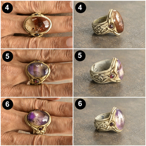 Bague en argile polymère avec pierres précieuses |   Bague en pierre naturelle faite à la main, bijoux de mode, prix de gros, cadeau élégant pour unisexe, à porter au quotidien - Product Image 2