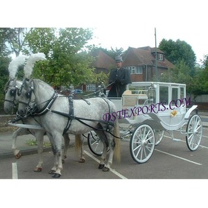 รถม้างานแต่งงานสีขาวคลุม,รถม้าราชวงศ์ - Product Image 1