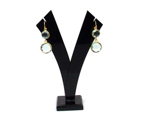 Aqua Quartz Gemstone Plaqué Or Forme Ronde Fait à la Main Ensemble de 5 Pièces Bijoux Cadeau pour Elle Boucles d'Oreilles - Product Image 6