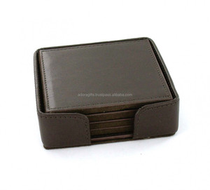 Posavasos de cuero marrón oscuro, para cerveza, a la moda, nuevo - Product Image 1