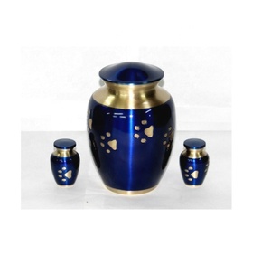Urnas de cremación para cenizas de mascotas, urnas con estampado de pata azul de diseñador, venta al por mayor - Product Image 4