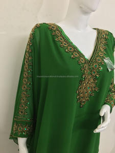 Beaded <b>Sequins</b> Kaftan Caftan <b>Top</b> Woman Blouse Woman Most Demanded Embroidered Summer Long Sleeve Adults Georgette Women Kaftan - Product Image 4