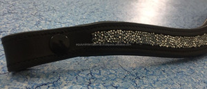 Banda para la Frente Acolchada con Purpurina Plateada con Cierre de Botón a Presión para Caballos, Equipo Ecuestre Elegante y de Alta Calidad - Product Image 3