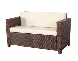 Juegos de jardín, Patio exterior, sofá de mimbre, PE, de otro hogar - Product Image 2