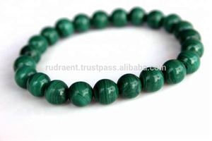 Unisex หินมาลาไคต์ธรรมชาติเกรดพรีเมี่ยมลูกปัดไข่มุกปรับแต่งได้ตามต้องการของขวัญสไตล์ทางศาสนาในโอกาส - Product Image 2