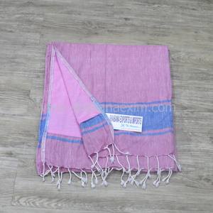 Vente en gros de serviette de bain fouta en coton rayé serviette éponge brodée tunisienne à séchage rapide compressée style uni - Product Image 2