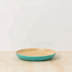 ถาดเสิร์ฟไม้ไผ่เคลือบสีฟ้ามิ้นท์และถาดตกแต่ง - Product Image 3