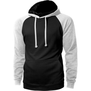 Sweat à capuche 2 tons pour hommes, pull en Raglan Premium, noir et charbon de bois - Product Image 5