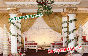 ชุด Mandap งานแต่งงานของราชวงศ์อินเดียไฟเส้นใย LED คริสตัล Mandap - Product Image 5