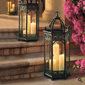Linterna de vela de jardín de metal negro y vidrio para decoración de boda de oficina en casa otros candelabros y linternas - Product Image 3