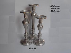 Candelabros de aluminio de alta calidad con vástago de tres neumáticos y acabado de pulido de espejo decoración del hogar portavelas decoración festiva - Product Image 3