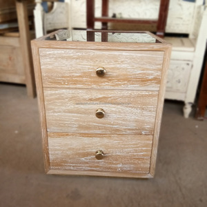 Mesita de Noche Moderna de Mármol Personalizada, Mesitas de Noche Convertibles de Madera Maciza, Ajustables, con Espejo, Tradicionales, Ecológicas, para Apartamento - Product Image 6