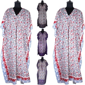 Abaya longue caftan 2025 robe musulmane de qualité supérieure imprimé à la main motif floral caftan taille libre caftan tendance filles femmes - Product Image 2