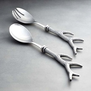Ensemble de service de bar à salade ensembles de couverts à poignée en aluminium ensemble de serveur de salade poli argent mat en acier inoxydable de haute qualité - Product Image 2