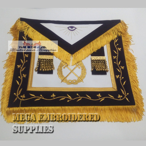 ผ้ากันเปื้อนหนังลายริบบิ้นของกลุ่มเมสันแกรนด์ลอดจ์ งานปักครอสติชลายละเอียดอ่อน งานฝีมือปักเย็บของเครื่องราชอิสริยาภรณ์ - Product Image 2