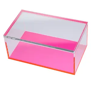 एक्रिलिक नीयन ब्लॉक भंडारण बॉक्स अनुकूलित बनाया रंगीन एक्रिलिक आयत बॉक्स