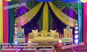 Mehandi-Decoración de escenario de boda asiática, escenario de decoración India para boda árabe, Mehandi - Product Image 2