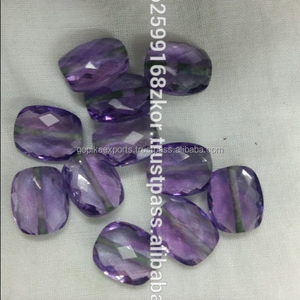 Natural Faceted Cushion Cut Amethyst Loose Gemstone <b>Drilled</b> Style for <b>Jewelry</b> Making - Product Image 4