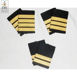 OEM Pilot Epaulettes & peringkat disesuaikan epaulette penerbangan kualitas tinggi Kapten seragam Epaulettes dengan kepang emas Perancis