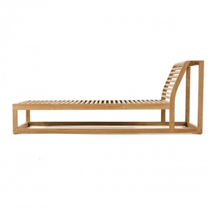 Mobilier de jardin extérieur contemporain Chaise longue Daybed en bois de teck massif Chaise longue moderne durable et élégante - Product Image 6