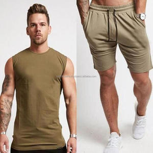 ชุดวอร์ม2024ใหม่ชุดกีฬาฤดูร้อนสำหรับผู้ชายกางเกงขาสั้นแขนสั้นสีพื้นชุดกีฬา - Product Image 5