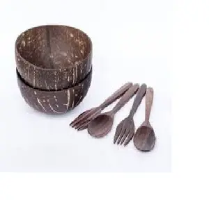 椰壳碗，勺子，叉子，竹秸秆批量库存