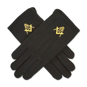 Masonic Regalia Uso y estilo bordado Guantes de algodón blanco barato Guantes de algodón masónicos - Product Image 2