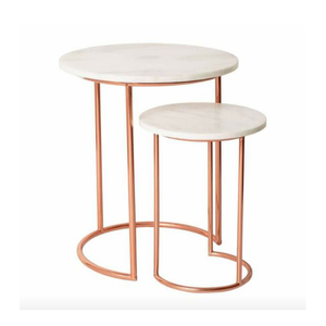 Table basse au design attrayant, taille et forme personnalisées, table basse en métal avec plateau en marbre, bonne qualité par Home Arts - Product Image 1