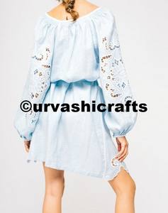 OM/OEM ใหม่ยูเครนมินิโบโฮเดรสสั้นขนาดใหญ่พิเศษสำหรับผู้หญิงชุดฤดูร้อนแบบสั้นปักลายเสื้อชั้นนำจากผู้ผลิตอินเดีย - Product Image 2