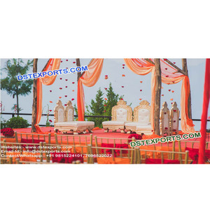 Conjunto de Sillas Bajas para Mandap de Boda, Modernas, Ligeras, Personalizables en Color y Tamaño, Sofá de Madera Tallada para Bodas Indias, EE. UU. - Product Image 1