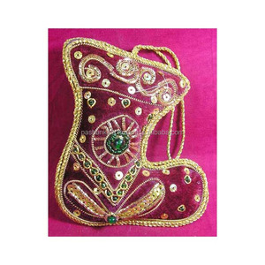 Ornement de Noël en forme de cloche, broderie à la main, décorations d'arbre - Product Image 1