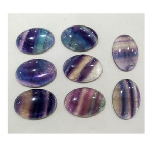 จี้หินรูปไข่ฟลูออไรต์สีรุ้งคุณภาพสูงเครื่องประดับอัญมณีคริสตัลทรงวงรีหินธรรมชาติบำบัดขายส่ง - Product Image 2