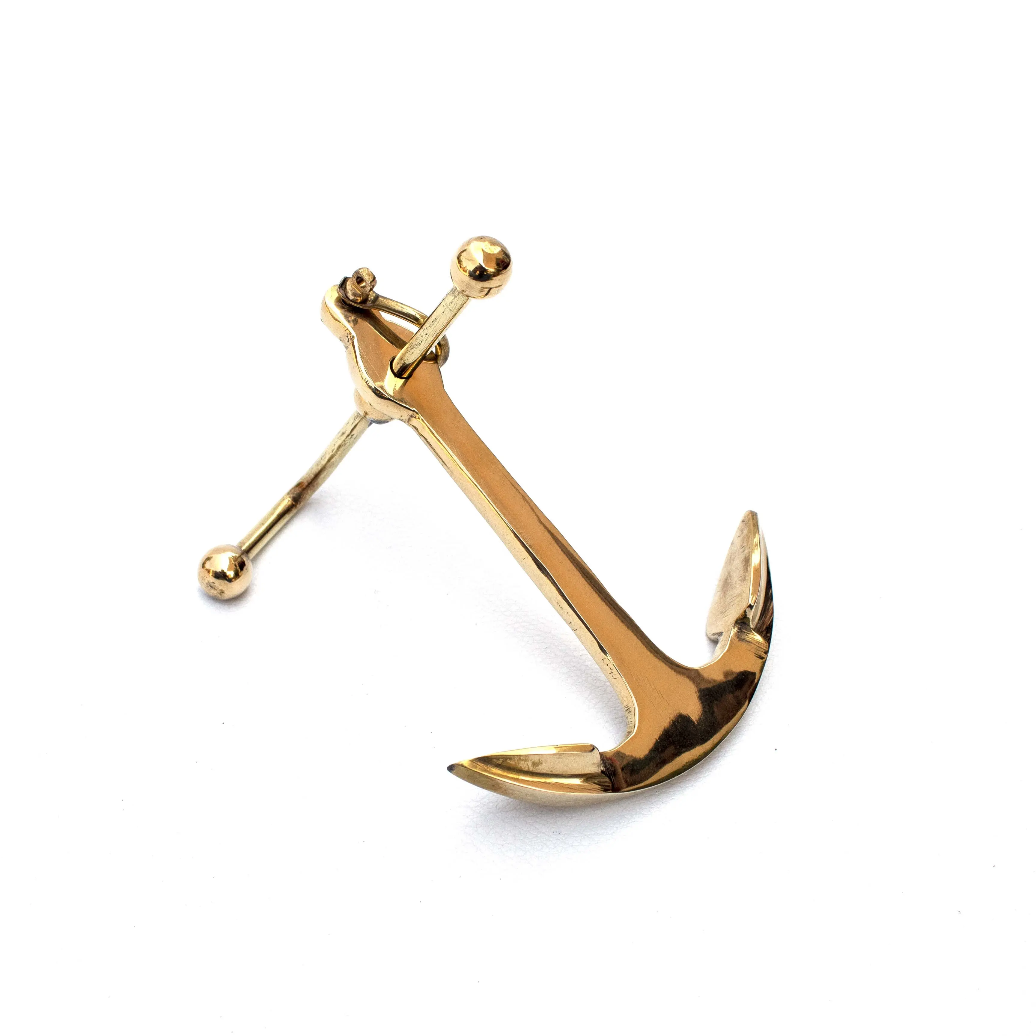 Hot Selling Nautical Marine Brass Finish 5 Inch Navy Anchor with Pin Decorative Model Boat Ship