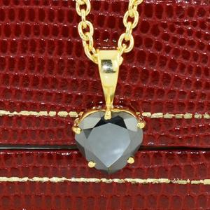 2.00กะรัตธรรมชาติ AAA คุณภาพสีดำรูปหัวใจเพชร Solitaire จี้สีเหลืองทอง,เพชร Solitaire เครื่องประดับจี้ฝา - Product Image 2