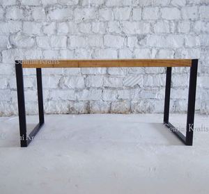 Mesa de Comedor Industrial Moderna con Tapa de Hierro y Madera de Mango, Muebles para el Hogar para el Comedor - Product Image 2