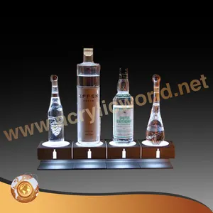 Soporte acrílico personalizado para exhibición de cerveza, soporte para botella de vino, led