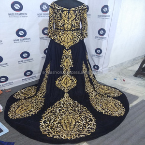 Kaftan marroquí personalizable para boda, vestido de terciopelo con cuentas a mano para adultos, trabajo de piedra pesada, ropa musulmana tradicional, 2022 - Product Image 2