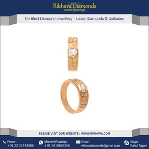 Anillo de oro rosa con diamantes para hombre - Product Image 2