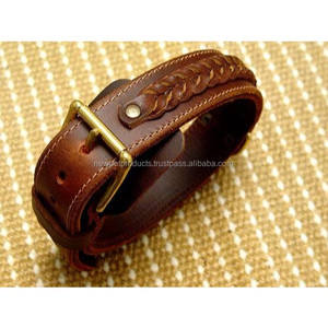 Collier de chien en cuir Pu de concepteur de couleur marron pour petits chiens de taille moyenne avec os S M L - Product Image 1