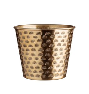 Petit rond En Laiton martelé fleur pot - Product Image 1