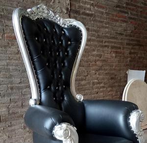 Sillón pequeño de caoba, mueble trono, tamaño Queen, Indonesia - Product Image 2