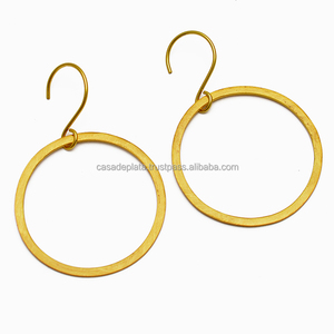Boucles d'oreilles fournisseur artisanal en argent sterling 925 plaqué or Grossiste Fabrication BY CASA DE PLATA - Product Image 2
