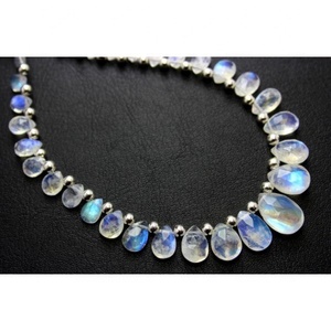 Cuentas de Piedras Preciosas Facetadas en Forma de Pera, Color Blanco Arcoíris Natural, Grado AAA, 4x3mm-12.5x8mm, para Pulseras y Joyería - Product Image 3