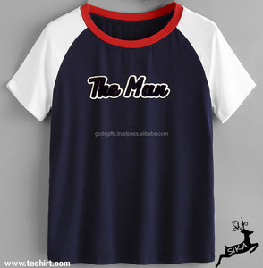 Camiseta de algodón con manga raglán y estampado personalizado 2019, camisetas baratas de algodón indio de fabricante indio al por mayor, camisetas con manga raglán - Product Image 2