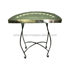 Mesa plegable marroquí real, mesa decorativa para el hogar de cuatro patas, mesa de Metal de alta calidad para el hogar, Hotel ajustable - Product Image 5