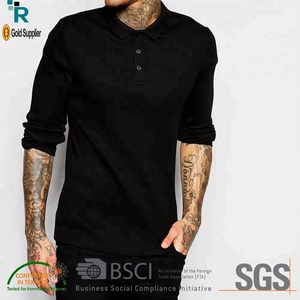 100% de algodón de alta calidad para hombre de manga larga para Polo camisa de moda Formal patrón sólido estilo personalizado diseño de impresión verano - Product Image 2